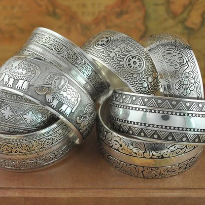 Tibetan Silver Plated Vintage Cuff Bracelet