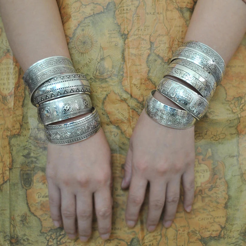 Tibetan Silver Plated Vintage Cuff Bracelet