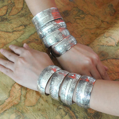 Tibetan Silver Plated Vintage Cuff Bracelet