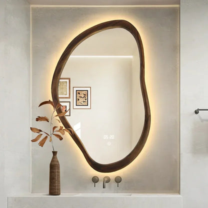 Large Mirror Led Jeweler Custom Wall Adhesive Mirrors Hanging Living Room Decoration Sticker Decorative Light Art Decor Interior