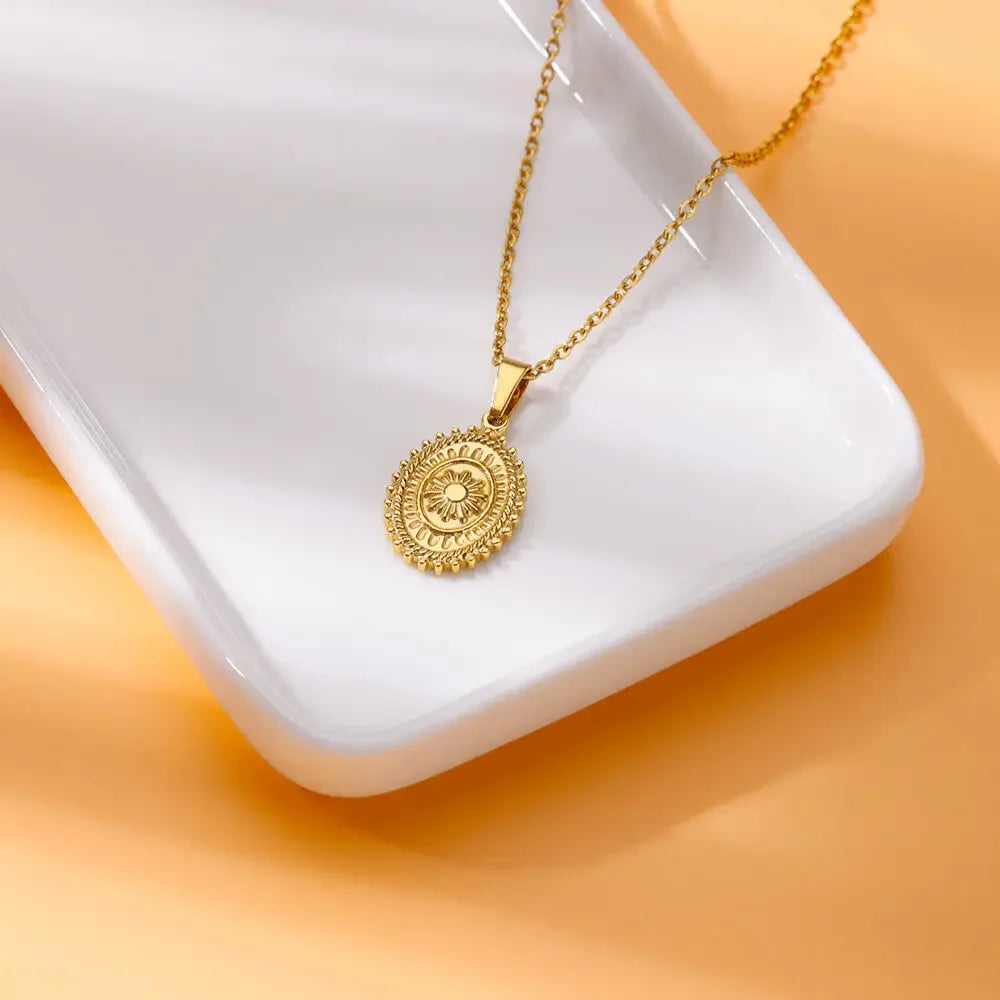 Exquisite Gold Color Sun Pendant