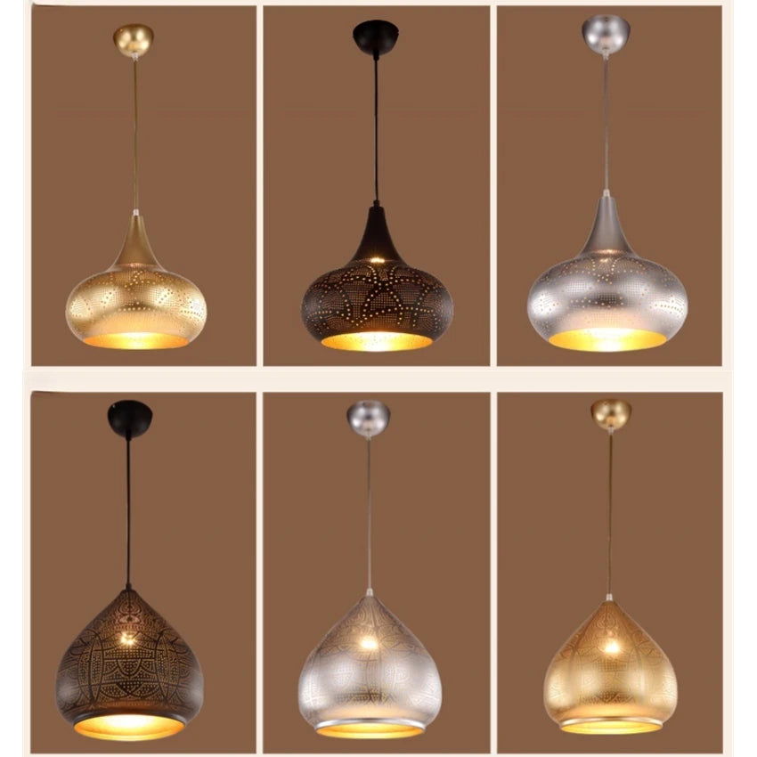 SANDYHA Modern Arabian Style Led Pendant Lamp Luxury Minimalist Iron Gold Black Restaurant Dining Living Room Bar Indoor Light