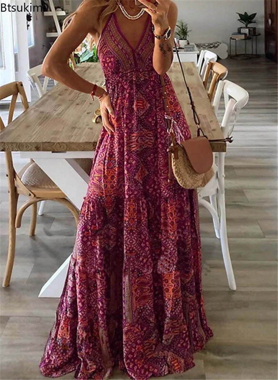 Langes Boho-Sommerkleid für Damen