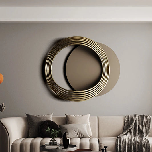 Golden Round Decorative Mirrors Vintage Nordic Circle Girls Decorative Mirrors Bedroom Espejo Decorativo Pared Home Decorating