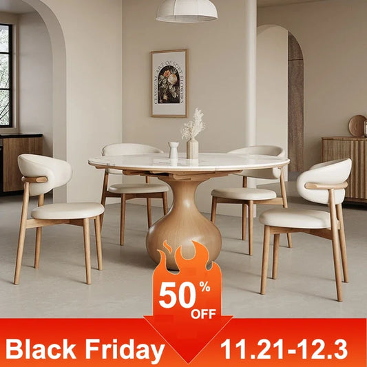 Elegant Dining Tables Round Table Service Reception Cafe Ceramic Dinning Sets Designer Coffee Luxury Muebles Kitchen Room