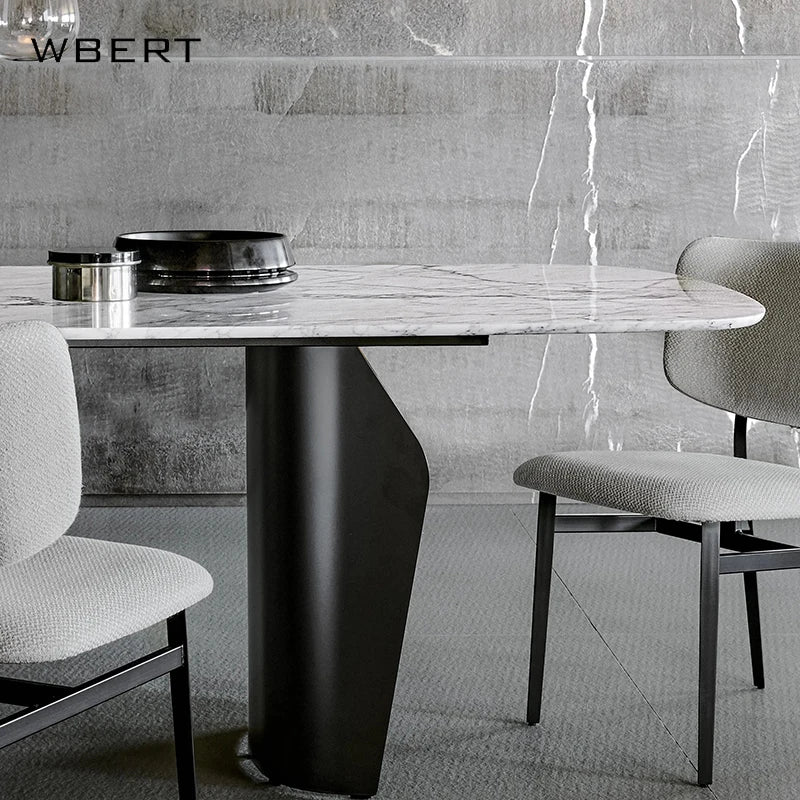 Wbert New Light Luxury Glossy Stone Table Italian Minimalist Modern Simple Household Dining