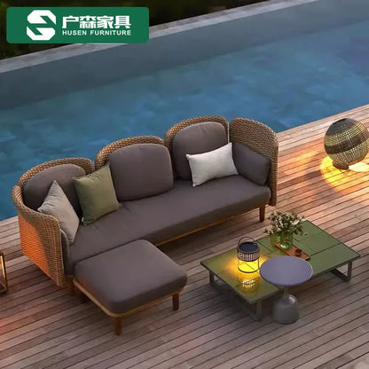 Outdoor furniture rattan sofa chair garden waterproof creative open-air villa courtyard furniture combination