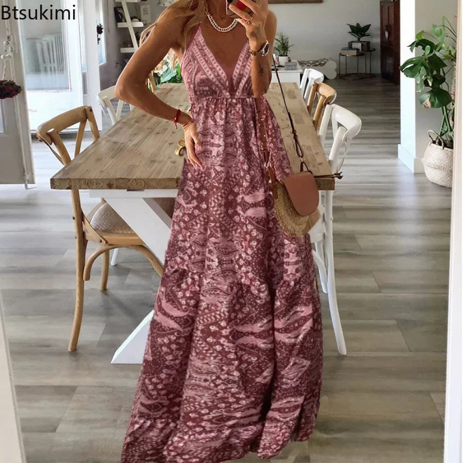 Langes Boho-Sommerkleid für Damen