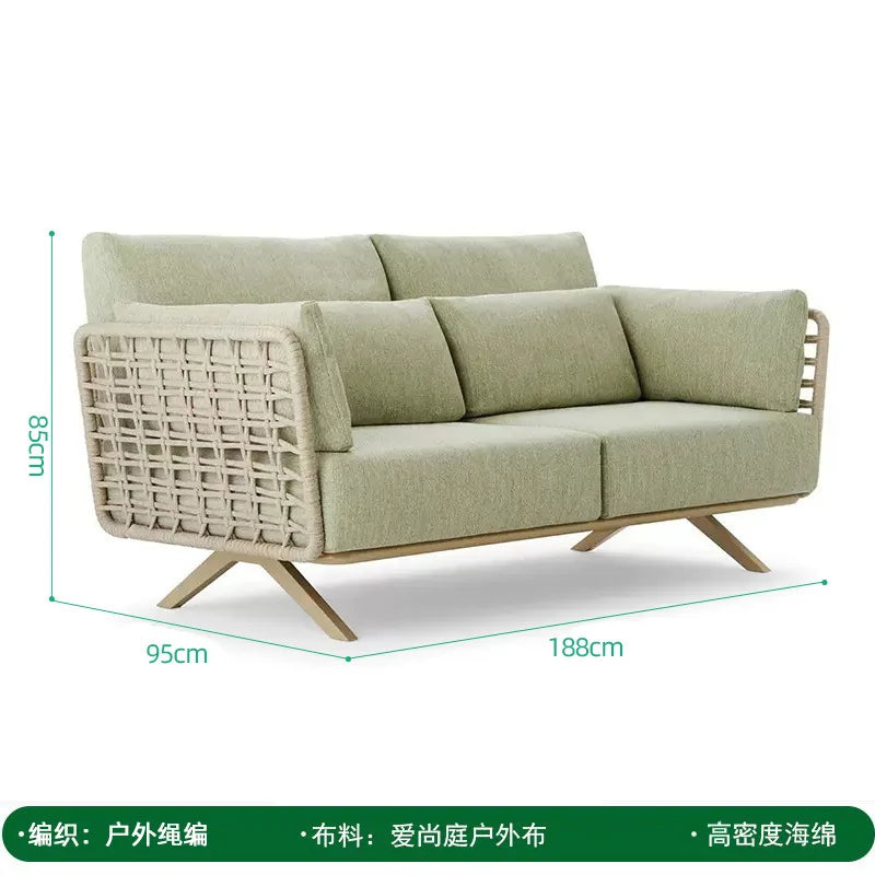 Outdoor Sofa Courtyard Outdoor Open Air Balcony Rainproof Rattan Cafe Villa Hotel Garden Rattan Furniture