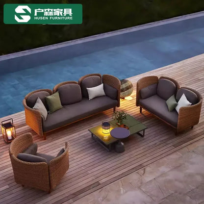 Outdoor furniture rattan sofa chair garden waterproof creative open-air villa courtyard furniture combination