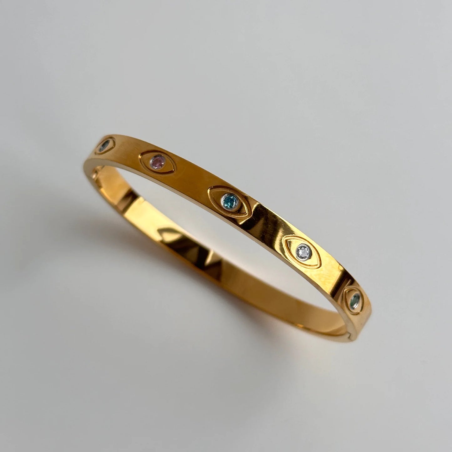 Armband aus Edelstahl 18 Karat Gold mit Stern, Mond und Sonne