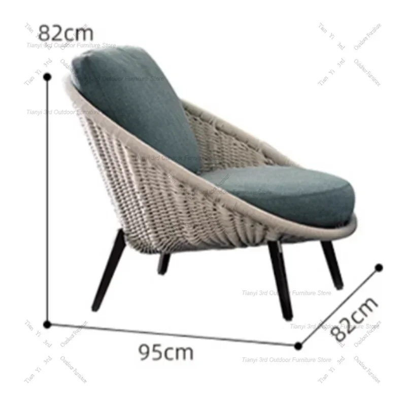 Nordic Waterproof and Sunscreen Rattan Weaving Garden Sofas Designer Simplicity Garden Sofas Art Outdoor Furniture Divano HBOS