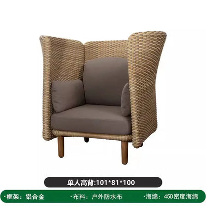 Outdoor furniture rattan sofa chair garden waterproof creative open-air villa courtyard furniture combination