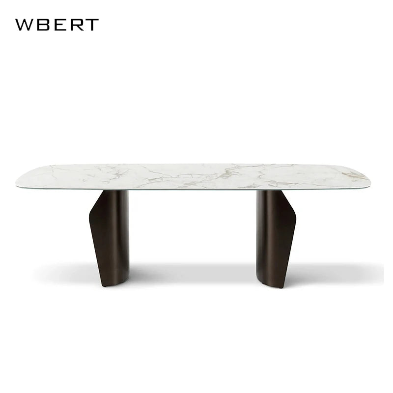 Wbert New Light Luxury Glossy Stone Table Italian Minimalist Modern Simple Household Dining