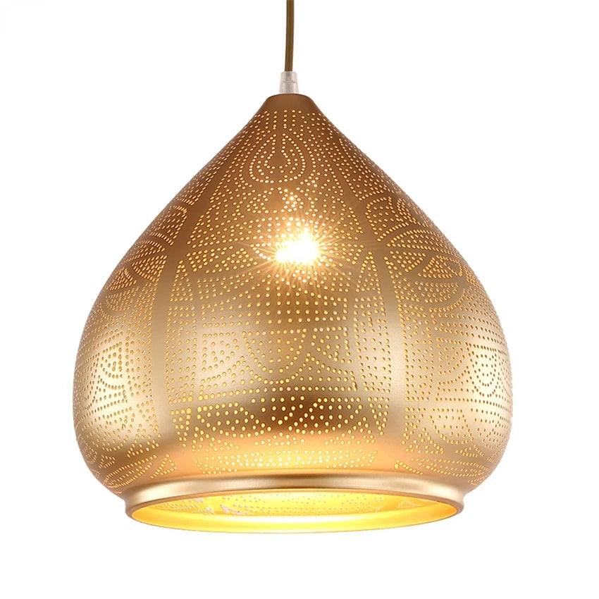 SANDYHA Modern Arabian Style Led Pendant Lamp Luxury Minimalist Iron Gold Black Restaurant Dining Living Room Bar Indoor Light