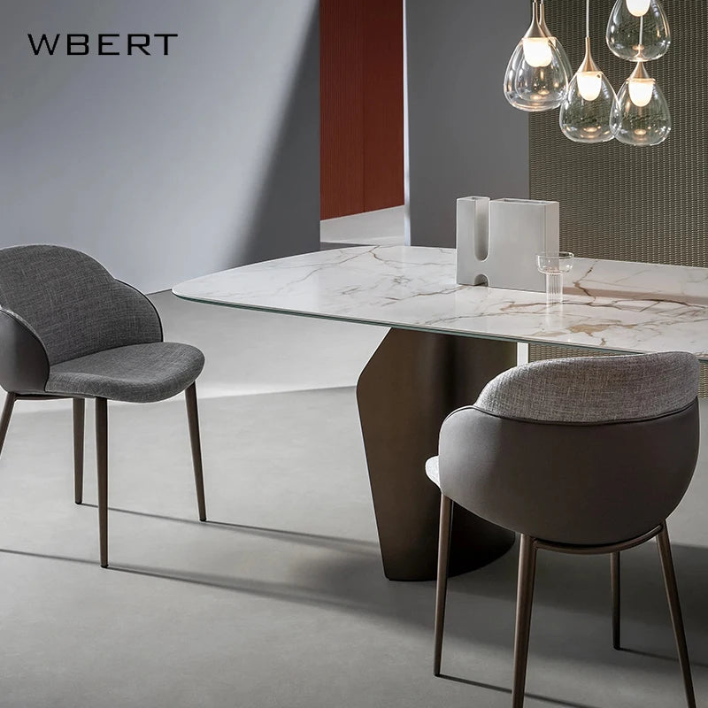 Wbert New Light Luxury Glossy Stone Table Italian Minimalist Modern Simple Household Dining