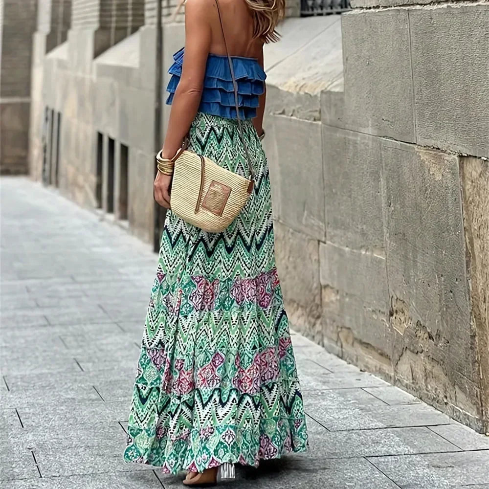 Summer Boho Long Skirt Women