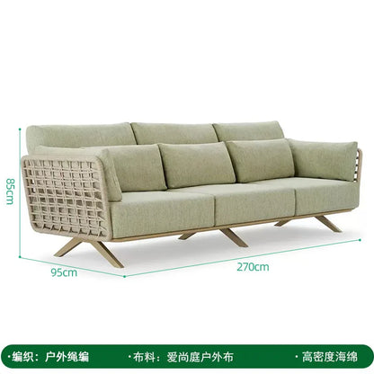 Outdoor Sofa Courtyard Outdoor Open Air Balcony Rainproof Rattan Cafe Villa Hotel Garden Rattan Furniture