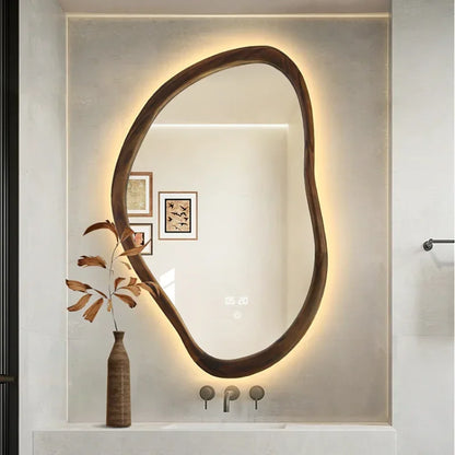 Large Mirror Led Jeweler Custom Wall Adhesive Mirrors Hanging Living Room Decoration Sticker Decorative Light Art Decor Interior