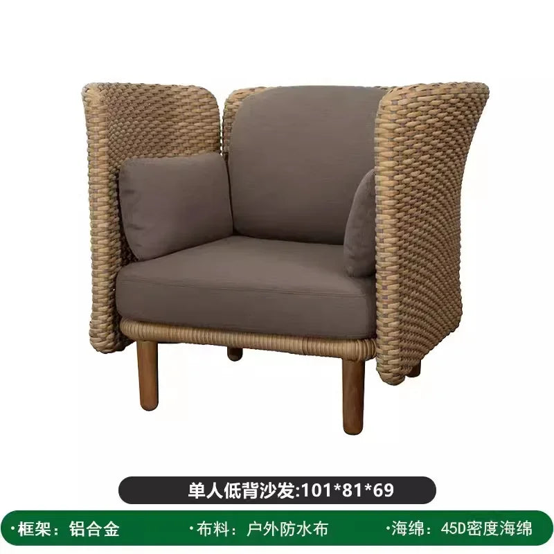 Outdoor furniture rattan sofa chair garden waterproof creative open-air villa courtyard furniture combination