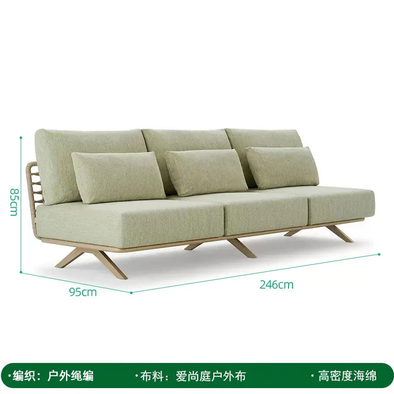 Outdoor Sofa Courtyard Outdoor Open Air Balcony Rainproof Rattan Cafe Villa Hotel Garden Rattan Furniture