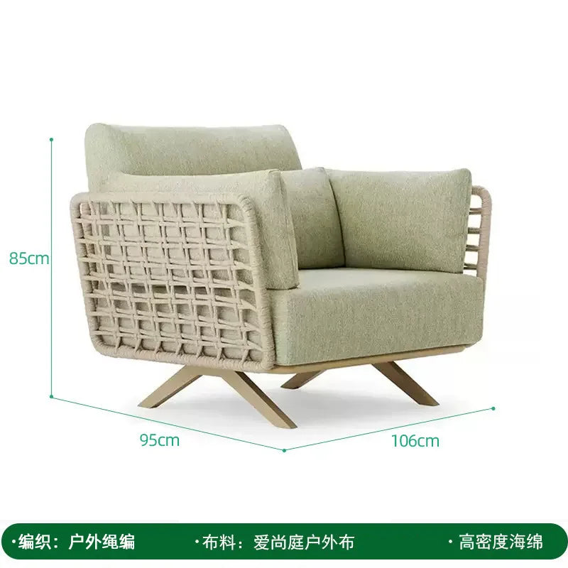 Outdoor Sofa Courtyard Outdoor Open Air Balcony Rainproof Rattan Cafe Villa Hotel Garden Rattan Furniture